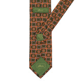 BRIONI Handmade Green Foulard Silk Tie NEW