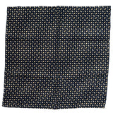 BRIONI Roma Handmade Navy Blue Macro-design Silk Tie Pocket Square Set NEW
