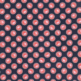 BRIONI Handmade Navy Blue Red Circle Medallion Silk Tie Pocket Square Set NEW