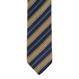 BRIONI Handmade Navy Blue Striped Silk Tie NEW