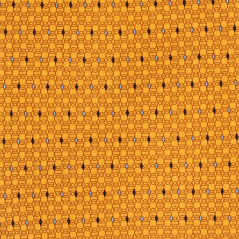 BRIONI Handmade Orange Geometric Micro-design Silk Tie Pocket Square Set NEW