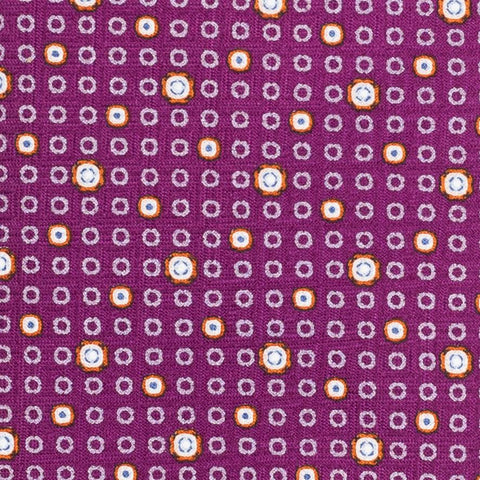BRIONI Handmade Purple Geometric Micro-design Silk Tie Pocket Square Set NEW