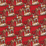 BRIONI Handmade Red Antelope Animal Printed Silk Tie NEW
