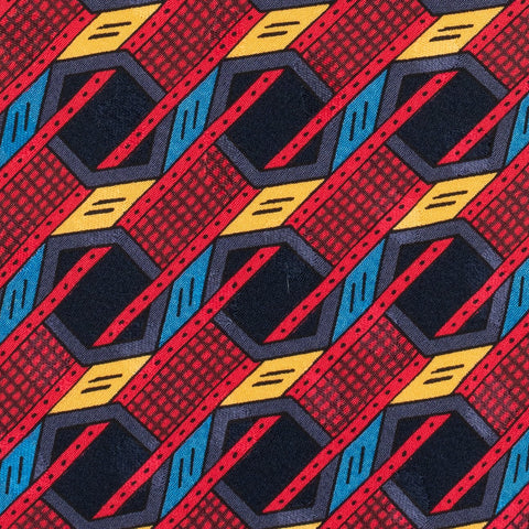 BRIONI Handmade Red Geometric Silk Tie NEW