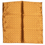 BRIONI Handmade Tan Macro-design Silk Tie Pocket Square Set NEW