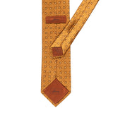 BRIONI Handmade Tan Macro-design Silk Tie Pocket Square Set NEW