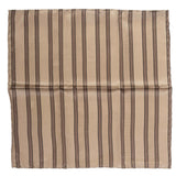 BRIONI Handmade Tan Striped Silk Tie Pocket Square Set NEW