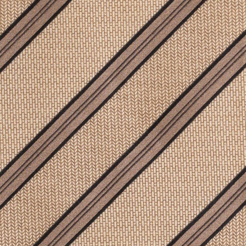 BRIONI Handmade Tan Striped Silk Tie Pocket Square Set NEW