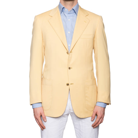 BRIONI "PALATINO" for DRESSY Handmade Yellow Wool Jacket EU 50 NEW US 40