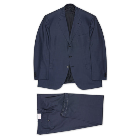 BRIONI "CHIGI" Handmade Blue Birdseye Wool Suit EU 62 NEW US 52