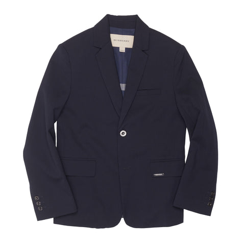 BURBERRY Kids Navy Blue Wool Boys Blazer Jacket Size 10Y / 138