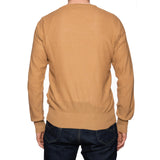 CAMO Biella Italy Brown Cotton Crewneck Ribbed Sweater 50 NEW M