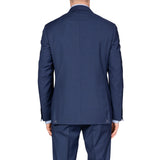 CANALI 1934 "Natural Comfort" Blue Wool 1 Button Peak Lapel Suit US 46 NEW EU 56