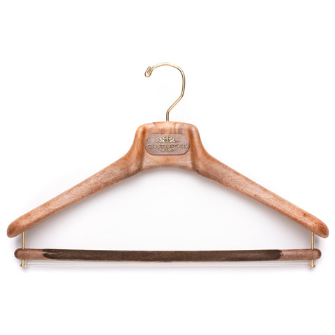 CASTANGIA Brown Plastic Wood Look Suit Hanger Set of 5 Size 40/S 43/M-L 46/XL