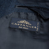 CASTANGIA 1850 Blue Wool-Cashmere Sport Coat Jacket EU 70 NEW US 60 Big and Tall