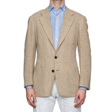 CASTANGIA 1850 Beige Linen-Silk Hopsack Unlined Jacket NEW Athletic Fit