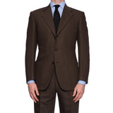 CASTANGIA 1850 Brown Wool Twill 3 Button Suit EU 52 NEW US 42
