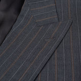 CASTANGIA 1850 Gray Striped Double Breasted Business Suit EU 50 NEW US 40