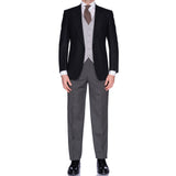 CASTANGIA 1850 Gray Wool-Cashmere Full Morning Suit 3 Piece EU 48 US 38