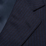 CASTANGIA 1850 Navy Blue Striped Wool Flannel Suit EU 50 NEW US 40