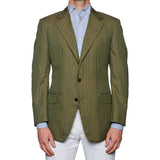 CASTANGIA 1850 Olive Prince of Wales Wool Super 100's Jacket EU 50 NEW US 40