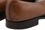 CORTHAY Paris Handmade Brown Leather Penny Loafers US 7.5