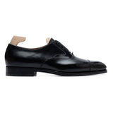 PASSUS SHOES Handmade "Winston" Black Boxcalf Cap Toe Oxford Shoes NEW