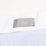 DIOR Homme Made in Italy Blue Striped Cotton Officer Collar Dress Shirt EU 40 0H