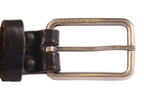 DIRK BIKKEMBERGS Black Leather Thin Belt with Rectangular Buckle 54 NEW 95cm/ 38