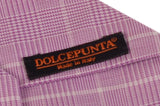 DOLCEPUNTA Italy Hand Made Purple Prince of Wales Cotton Classic Tie NEW