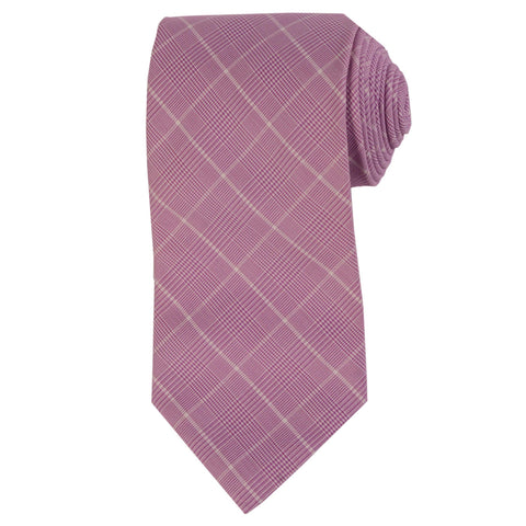 DOLCEPUNTA Italy Hand Made Purple Prince of Wales Cotton Classic Tie NEW