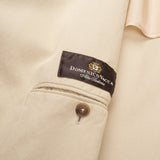 DOMENICO VACCA Beige Twill Cotton DB Polo Spring Coat EU 54 NEW US XL