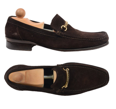 DSQUARED2 Brown Suede Leather BUCKLE Loafer Shoes EU 42 US 9