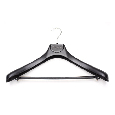 D'AVENZA Black Plastic Lightweight Suit Hanger Set of 5 Size 42/M-L 45/XL 48/XXL