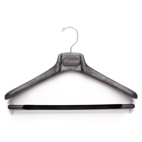 D'AVENZA Mainetti Black Suit Hanger Flocked Bar Set of 5 40/S 43/M-L 46/XL