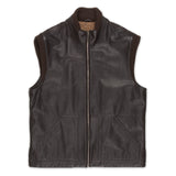 D'AVENZA Handmade Dark Brown Leather Wool Lined Vest EU 50 NEW US 40