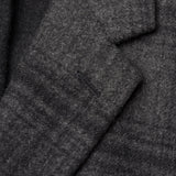 D'AVENZA Handmade Gray Plaid Wool Flannel Unlined Coat EU 50 NEW US M
