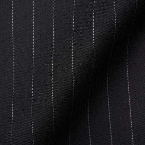 D'AVENZA Roma Black Silk Wool Super 130's Peak Lapel Suit EU 50 NEW US 40