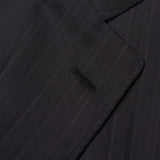 D'AVENZA Roma Handmade Black Striped Wool Suit EU 50 NEW US 40