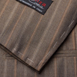 D'AVENZA Roma Handmade Brown Striped Wool Silk Suit EU 50 NEW US 40