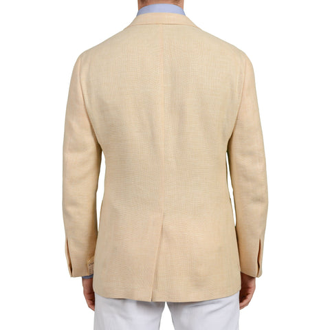 D'AVENZA "Cappannina" Handmade Beige Linen-Wool-Silk Jacket EU 50 NEW US 40