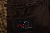 D'AVENZA Handmade Brown Shepherd Check Wool Silk Blazer Jacket EU 52 NEW US 42
