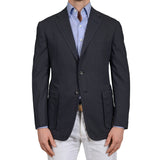 D'AVENZA Roma Handmade Dark Blue Wool Jacket Sport Coat EU 50 NEW US 40