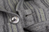 D'AVENZA Handmade Gray Striped Wool Cashmere Unlined Blazer Jacket 50 NEW US 40