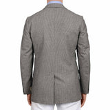 D'AVENZA Roma Handmade Gray Wool Unlined Flannel Jacket Sport Coat 50 NEW US 40