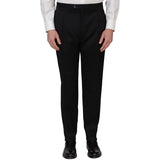 D'AVENZA Roma Handmade Black Striped Wool Silk Tuxedo DB Suit EU 54 NEW US 44
