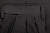 D'AVENZA Roma Handmade Black Wool Double Pleated Dress Pants NEW Classic Fit
