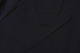 D'AVENZA Roma Handmade Dark Blue Striped Wool Super 150’s DB Suit 54 NEW US 44