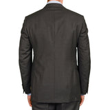 D'AVENZA Roma Handmade Dark Gray Striped Wool Flannel Suit EU 50 NEW US 40