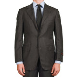 D'AVENZA Roma Handmade Dark Gray Striped Wool Flannel Suit EU 50 NEW US 40